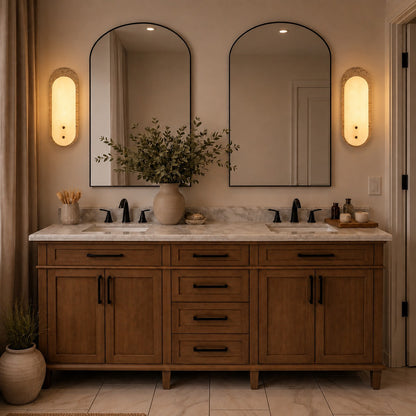 Alabaster Oval Wall Sconce LED Warm Ambient Lighting