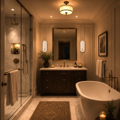 Alabaster Oval Wall Sconce LED Warm Ambient Lighting