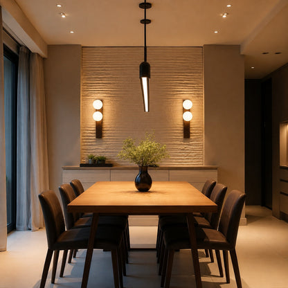 Walnut Wood Wall Light Glass Shade Wall Mounted LED