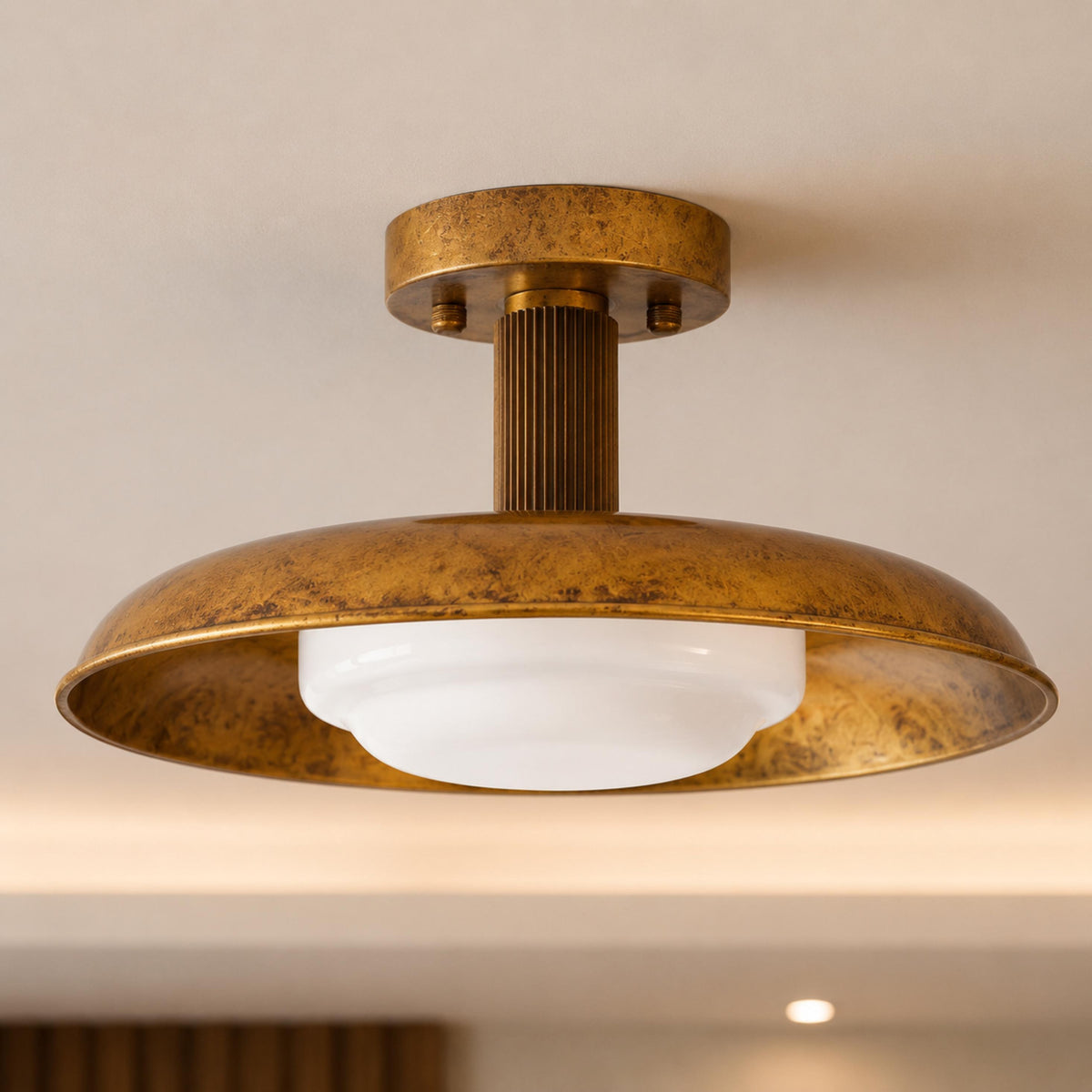 Adjustable Metal LED Flush Mount Ceiling Light Gold or Nickel Dimmable