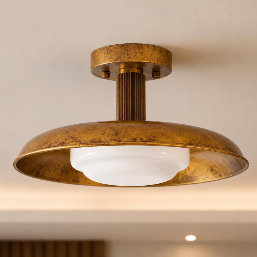 Adjustable Metal LED Flush Mount Ceiling Light Gold or Nickel Dimmable
