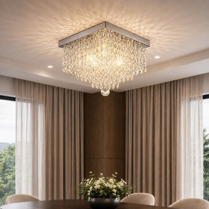 Crystal Flush Mount Ceiling Light Metal E12 Hallway Dining