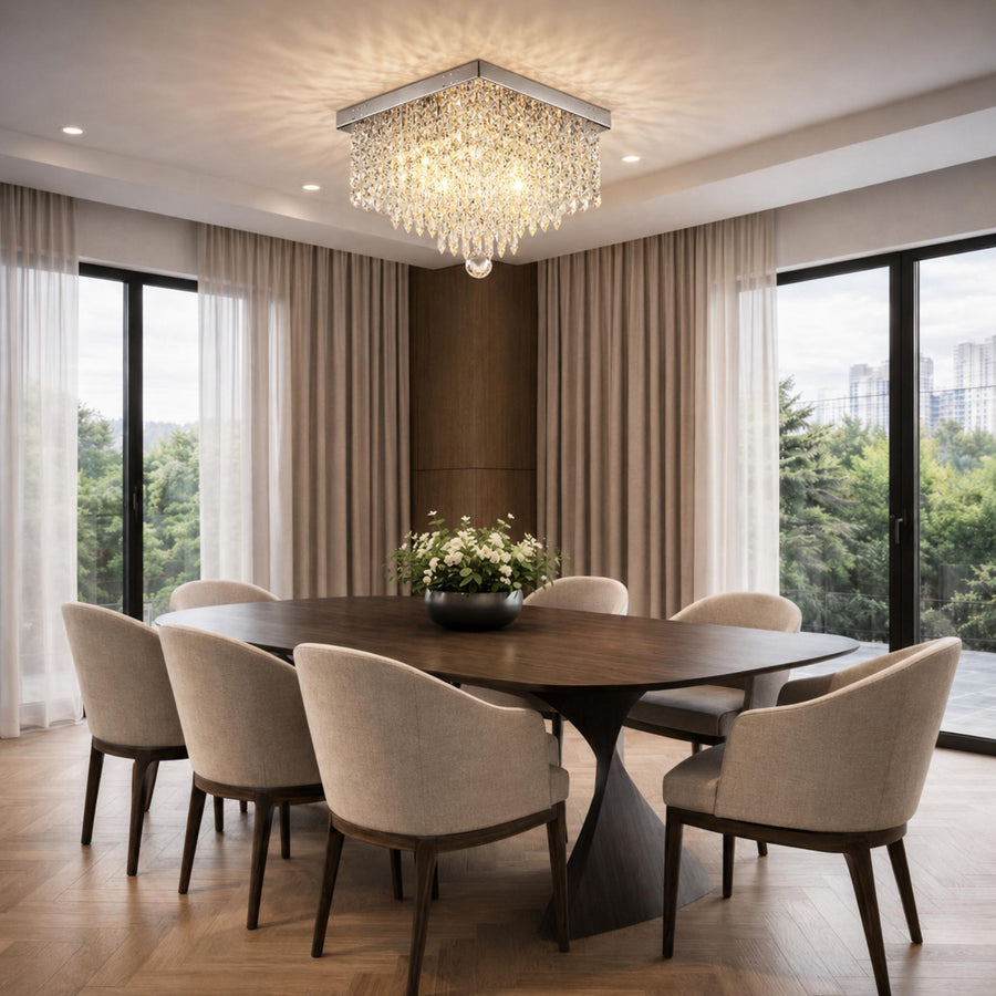 Crystal Flush Mount Ceiling Light Metal E12 Hallway Dining