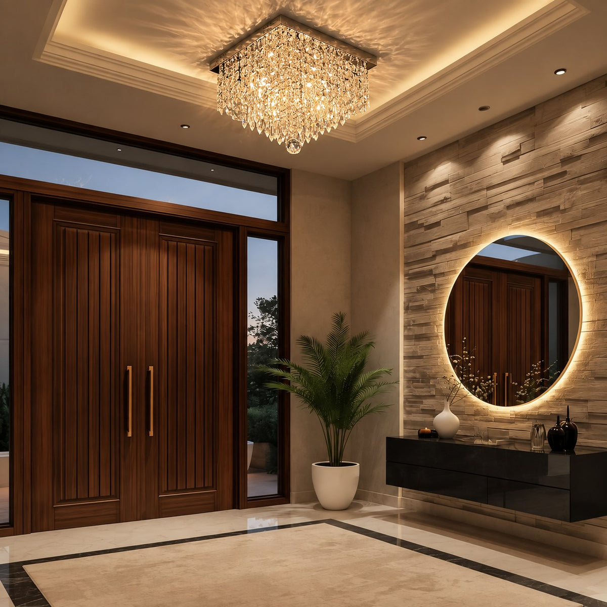 Crystal Flush Mount Ceiling Light Metal E12 Hallway Dining