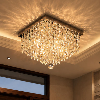 Crystal Flush Mount Ceiling Light Metal E12 Hallway Dining