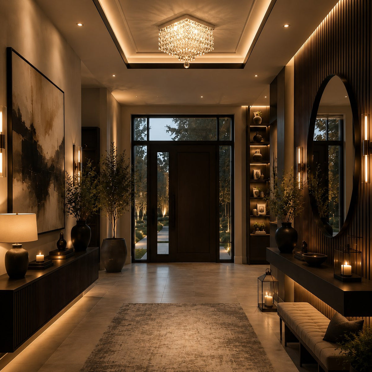 Crystal Flush Mount Ceiling Light Metal E12 Hallway Dining