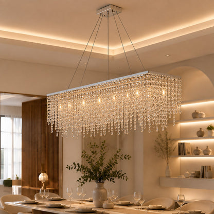 Crystal Chandelier Adjustable Hanging LED Light
