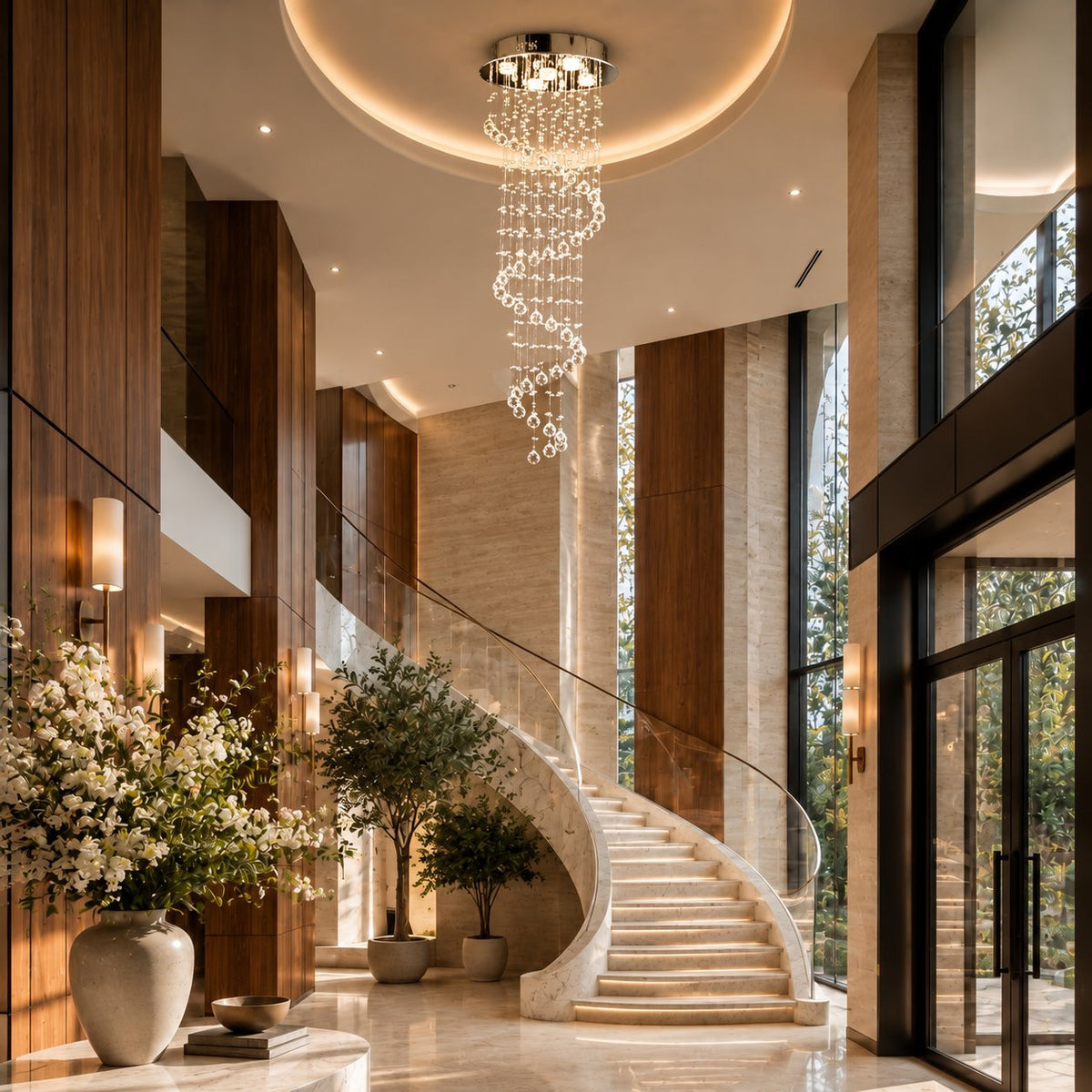 K9 Crystal Glass Chandelier Hanging LED Light Fixture
