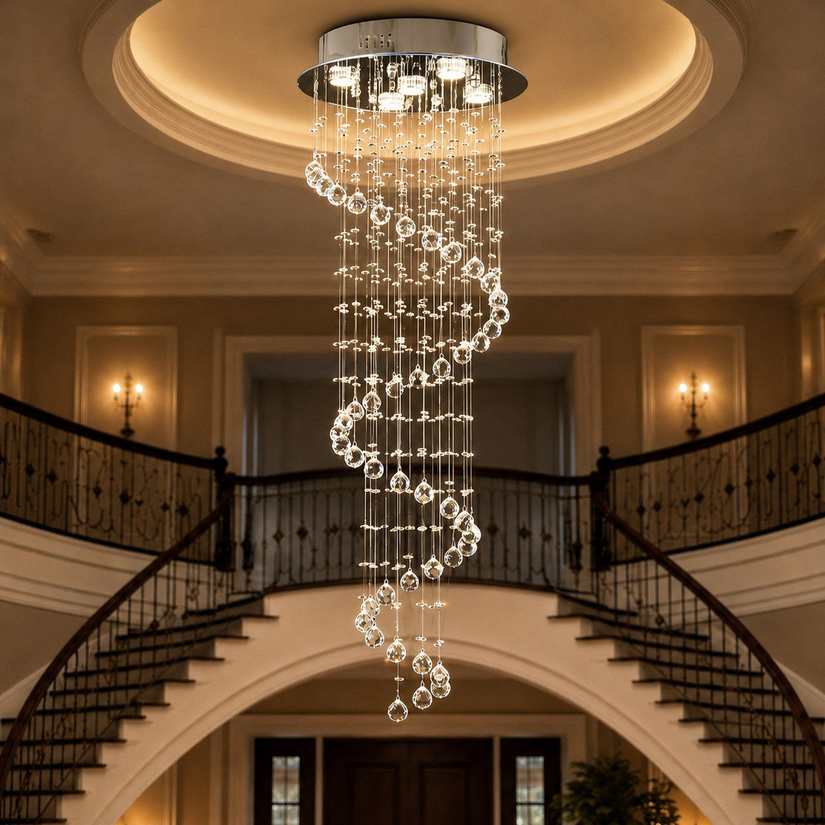 K9 Crystal Glass Chandelier Hanging LED Light Fixture