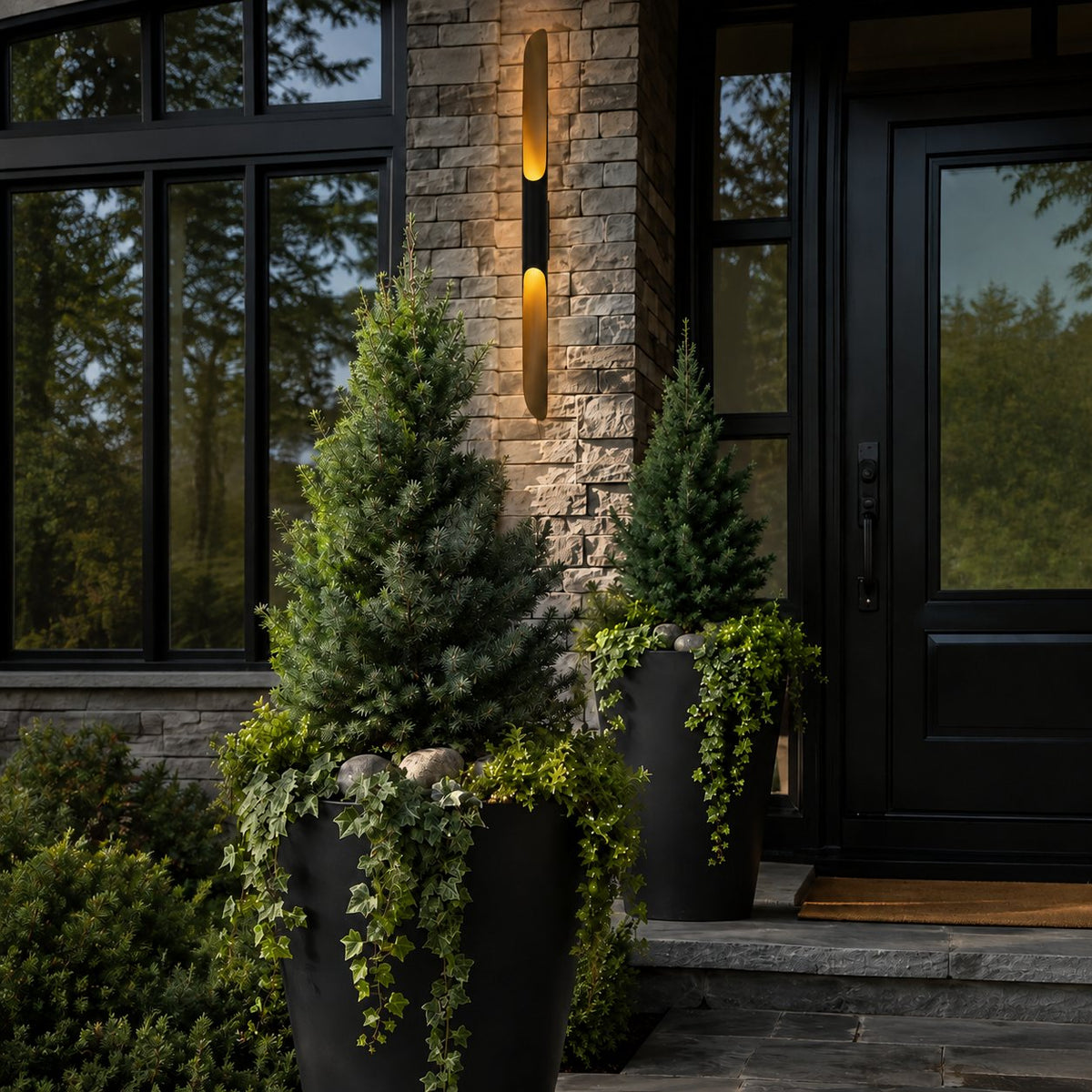 Contemporary Wall Light Outdoor Wall Sconce Matte Black Metal Handmade Adjustable Fixture