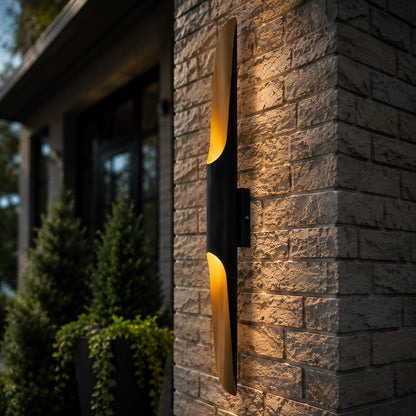 Contemporary Wall Light Outdoor Wall Sconce Matte Black Metal Handmade Adjustable Fixture