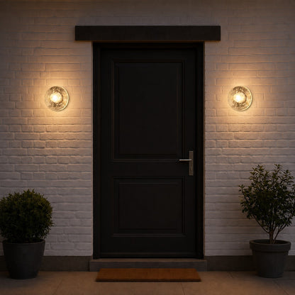 Modern Wall Lamp Wall Mounted Glass Shade Indoor Outdoor Use Compact Size 11cm