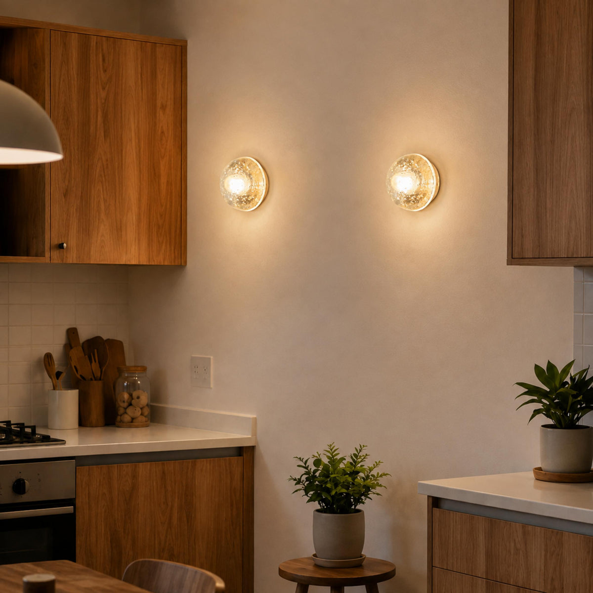 Modern Wall Lamp Wall Mounted Glass Shade Indoor Outdoor Use Compact Size 11cm