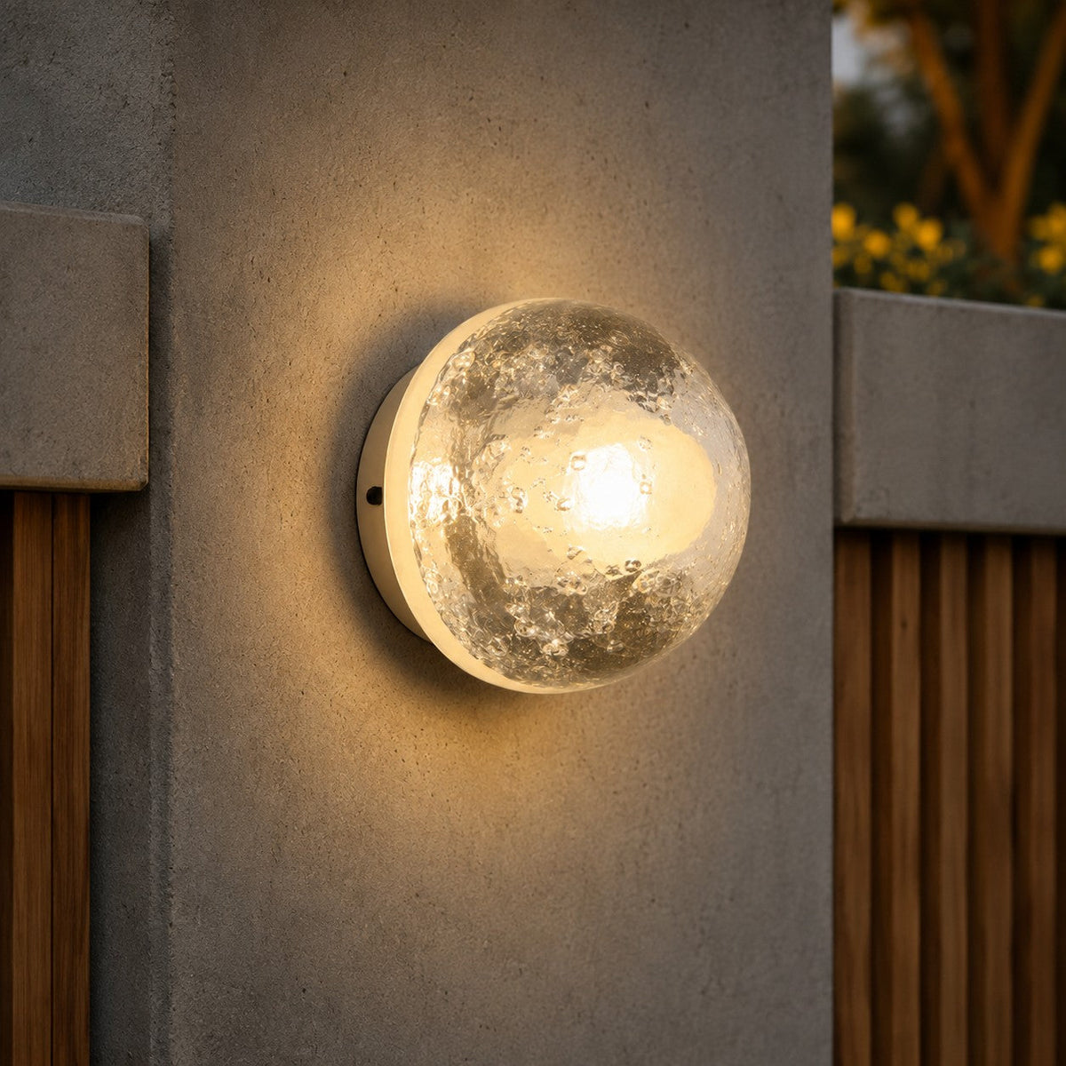 Modern Wall Lamp Wall Mounted Glass Shade Indoor Outdoor Use Compact Size 11cm