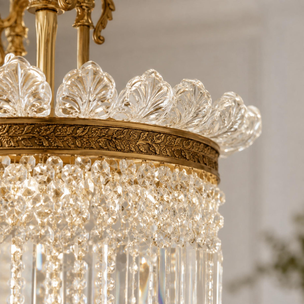 Metal Frame Glass Shade Chandelier 3-Light LED