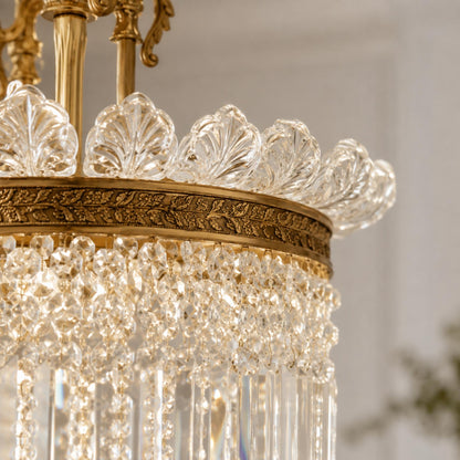 Metal Frame Glass Shade Chandelier 3-Light LED