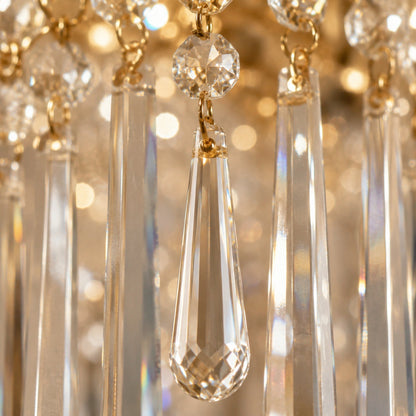Metal Frame Glass Shade Chandelier 3-Light LED
