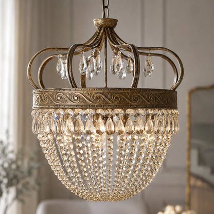 Tear Drop Glass Chandelier Adjustable Hanging LED