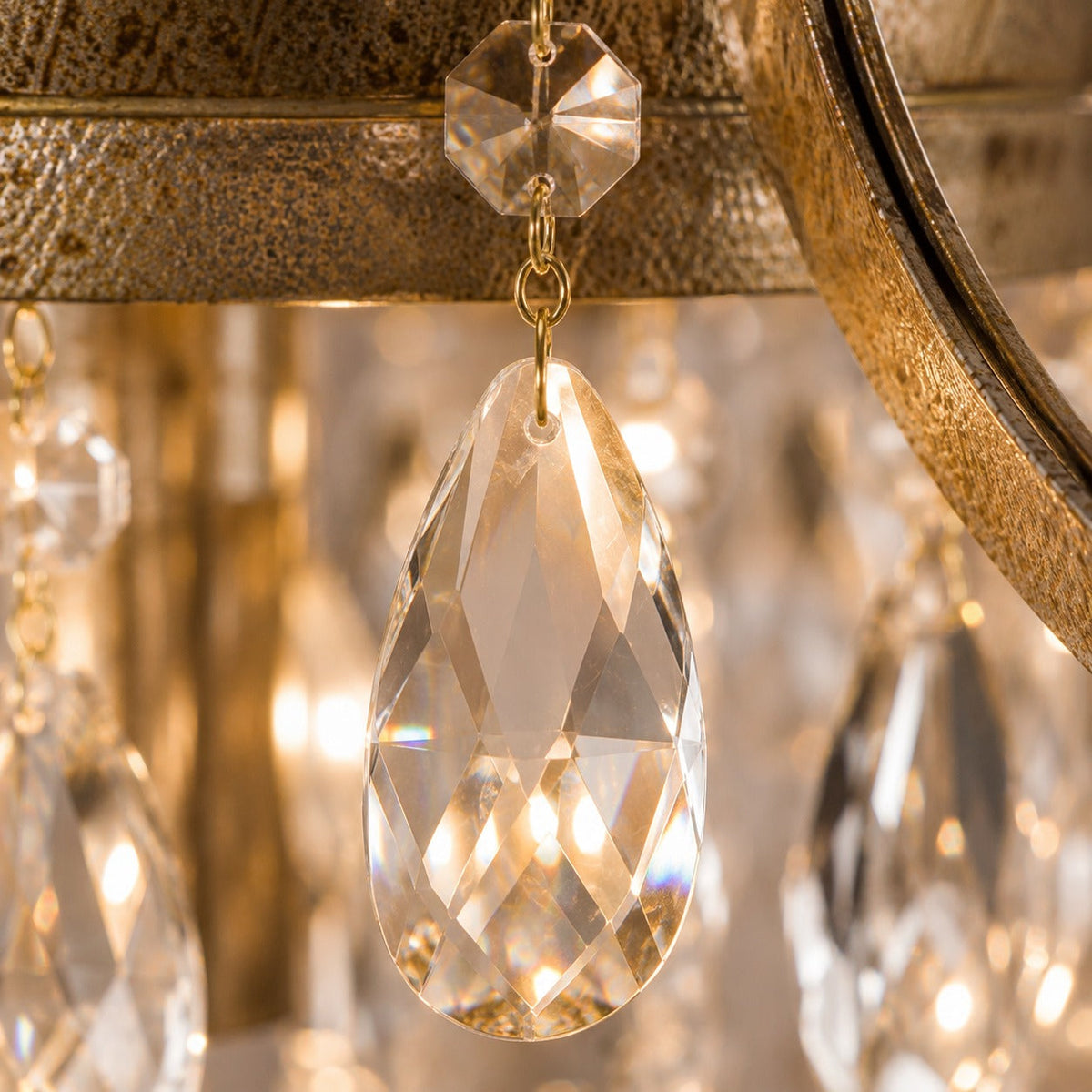 Tear Drop Glass Chandelier Adjustable Hanging LED