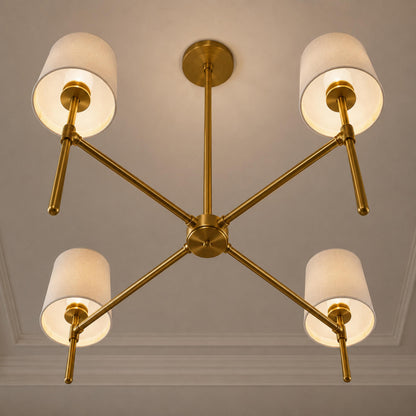 Round Metal Chandelier Adjustable LED 4-8 Head