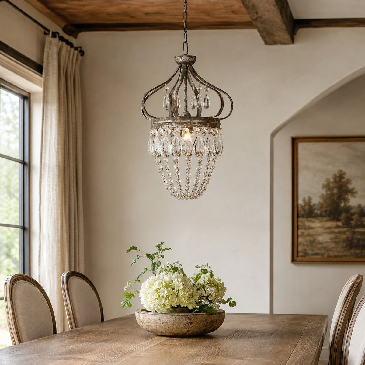 Tear Drop Glass Chandelier Adjustable Hanging LED