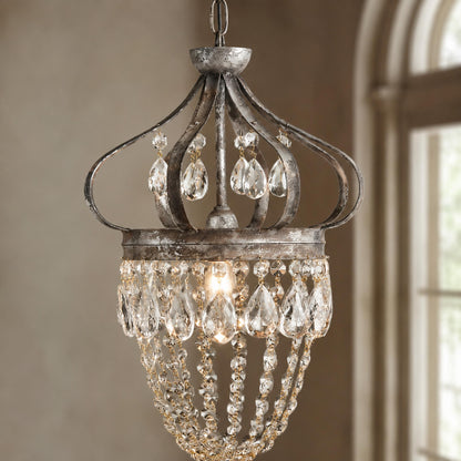 Tear Drop Glass Chandelier Adjustable Hanging LED