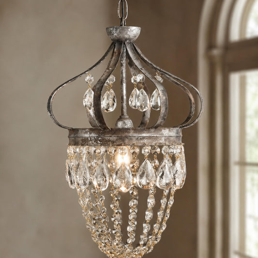Tear Drop Glass Chandelier Adjustable Hanging LED