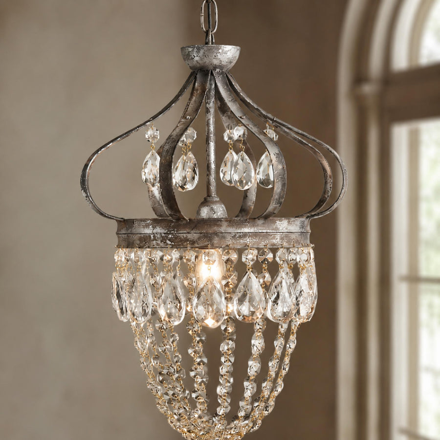 Tear Drop Glass Chandelier Adjustable Hanging LED