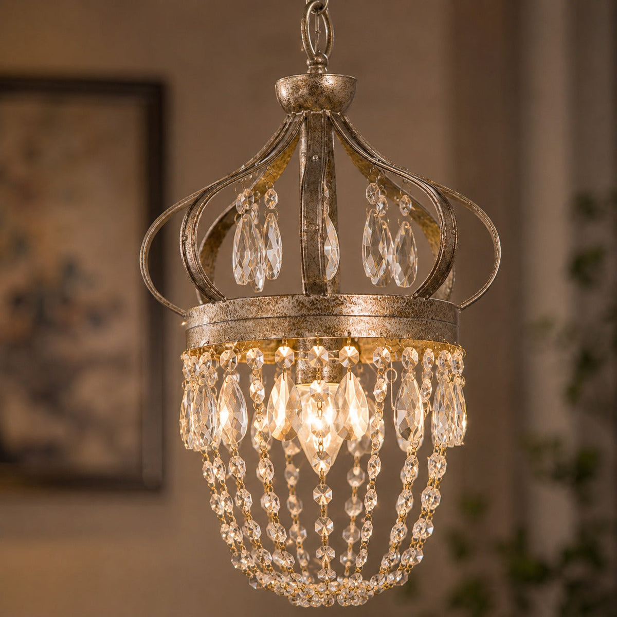 Tear Drop Glass Chandelier Adjustable Hanging LED