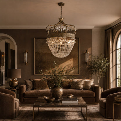 Tear Drop Glass Chandelier Adjustable Hanging LED