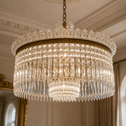 Metal Frame Glass Shade Chandelier 3-Light LED