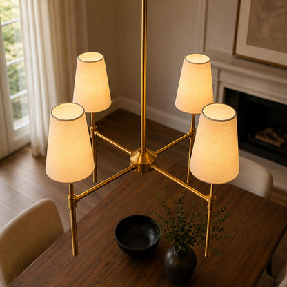 Round Metal Chandelier Adjustable LED 4-8 Head