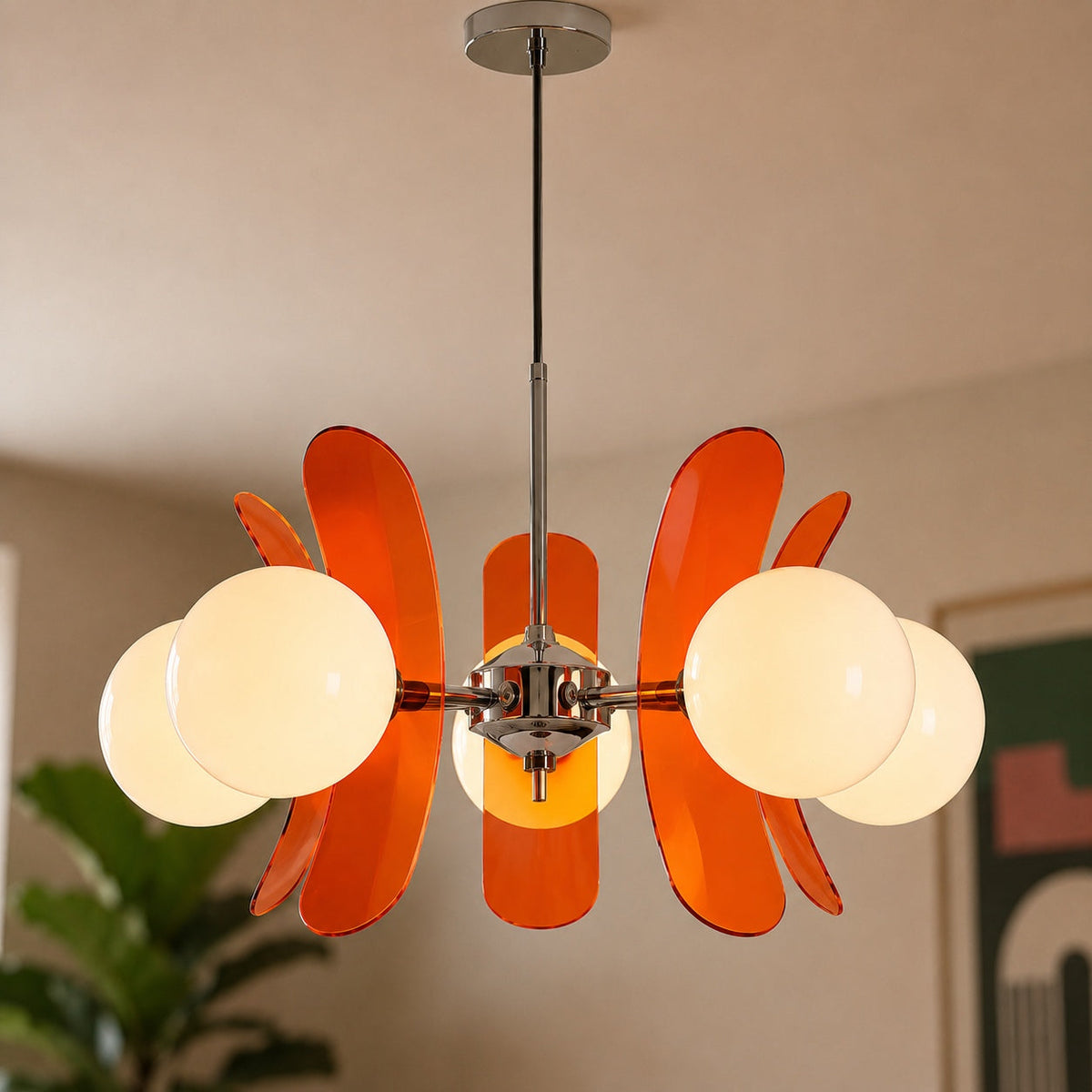 Sputnik Metal Chandelier Multi-Colour LED