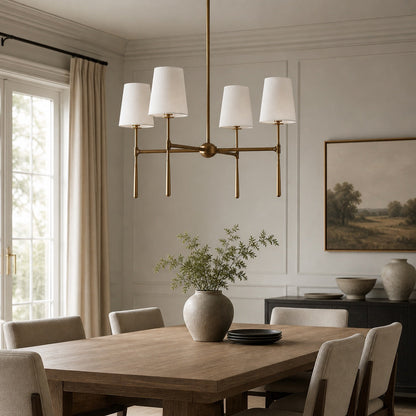 Round Metal Chandelier Adjustable LED 4-8 Head