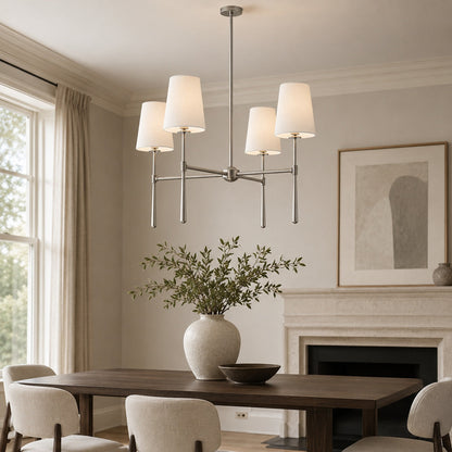 Round Metal Chandelier Adjustable LED 4-8 Head