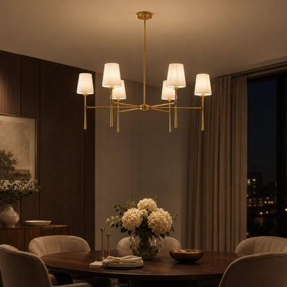 Round Metal Chandelier Adjustable LED 4-8 Head