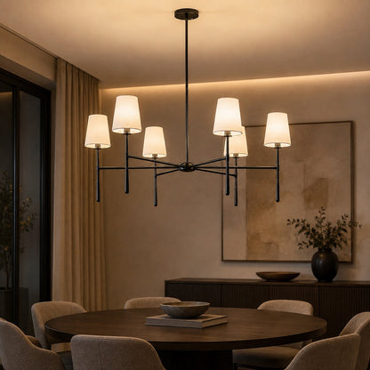 Round Metal Chandelier Adjustable LED 4-8 Head