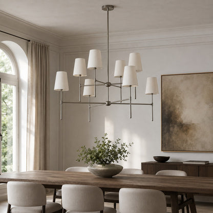 Round Metal Chandelier Adjustable LED 4-8 Head