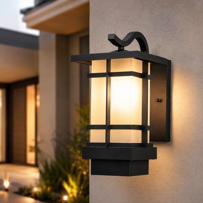 Modern Outdoor Wall Lantern Adjustable Wall Mounted Aluminum Frosted Glass LED IP65 Waterproof