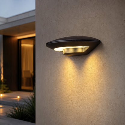 Modern Outdoor Wall Light Waterproof Metal Acrylic Flying Saucer Design 3000K LED Illumination