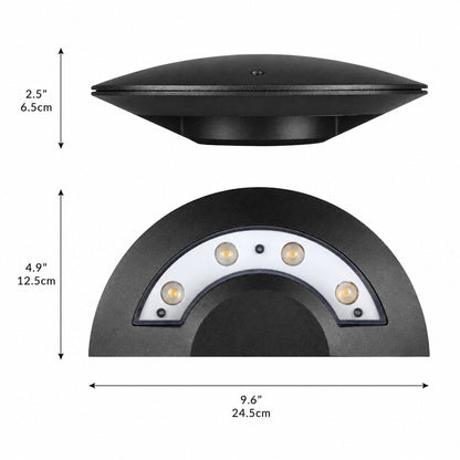 Modern Outdoor Wall Light Waterproof Metal Acrylic Flying Saucer Design 3000K LED Illumination
