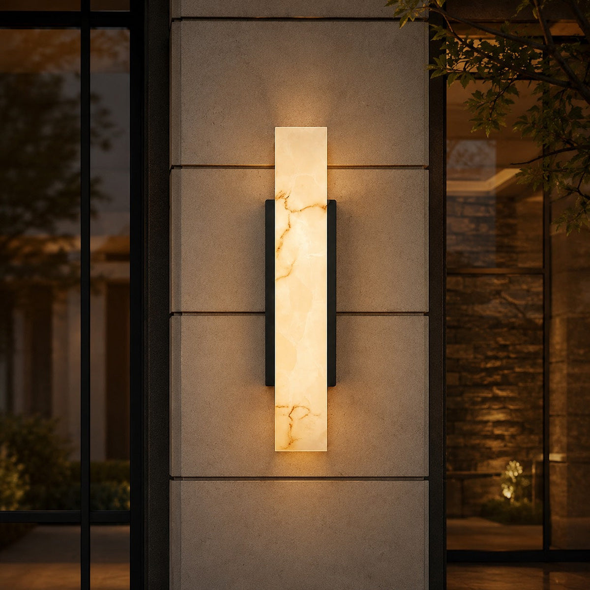 Modern Outdoor Wall Light Wall Mounted Stainless Steel LED Waterproof Imitated Marble