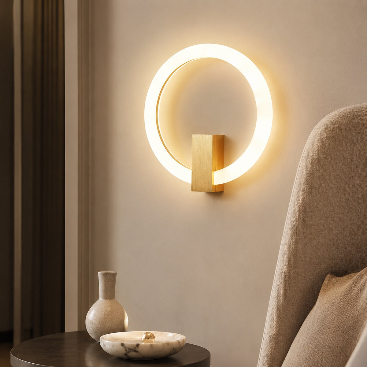 Dimmable Glass Wall Sconce LED Fixture Wall Mounted