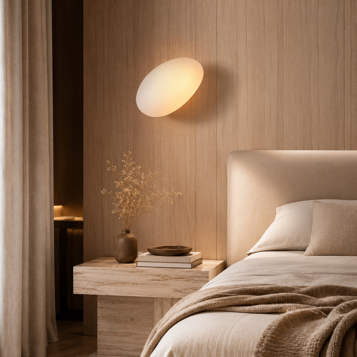 Iron Frame Wall Light Glass Shade Wall Mounted LED