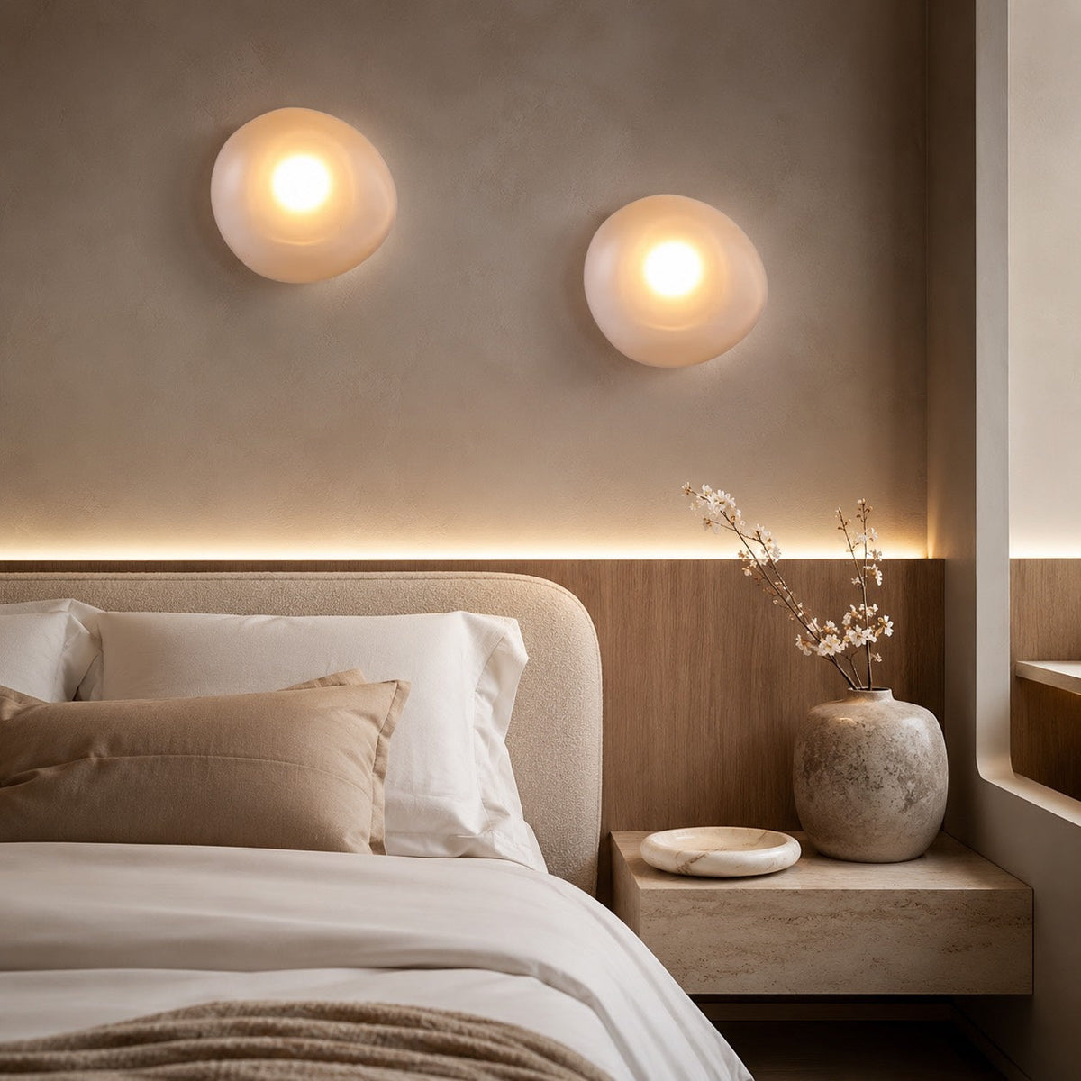 Iron Frame Wall Light Glass Shade Wall Mounted LED