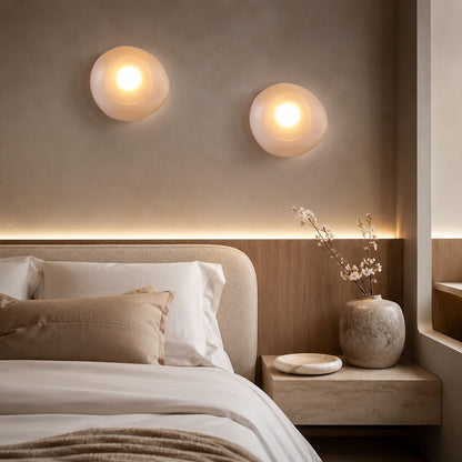 Iron Frame Wall Light Glass Shade Wall Mounted LED