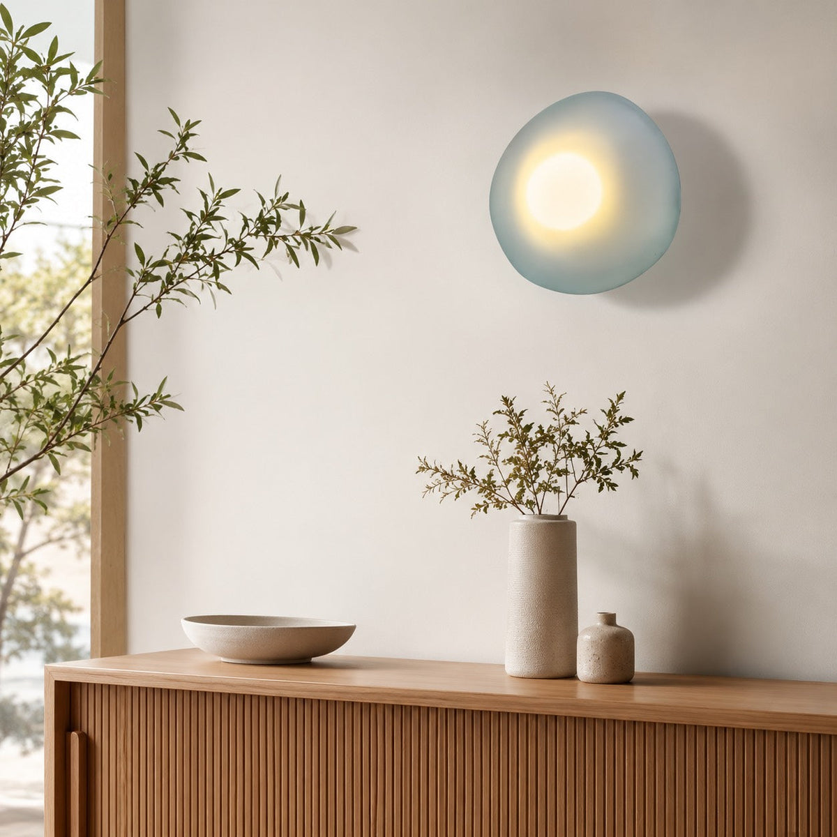 Iron Frame Wall Light Glass Shade Wall Mounted LED