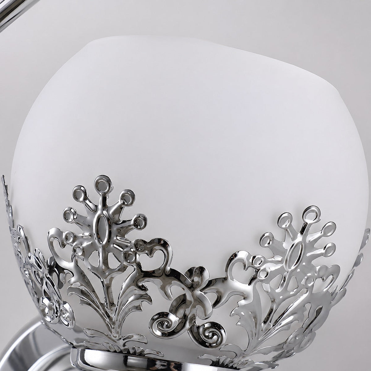 Floral Glass Wall Sconce Dual-Light Vintage Brass LED