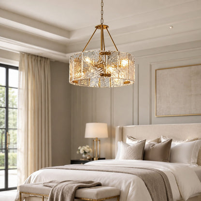 Copper Frame Chandelier Adjustable Hanging LED Light