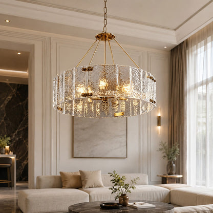 Copper Frame Chandelier Adjustable Hanging LED Light